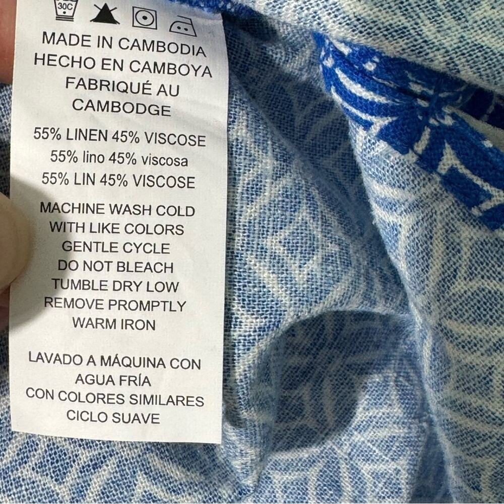 Mk Michael Kors Blue Monogram Patterned Linen Sid… - image 7